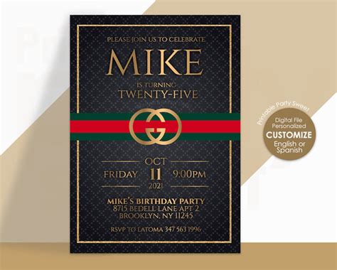 gucci bday|gucci birthday invitation.